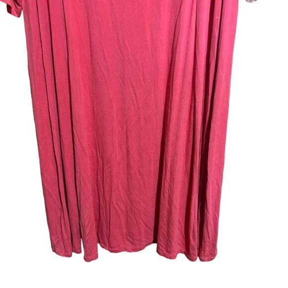 CATHERINES Dress Womens 2X Coral Cutout Neck Stretch Midi - Picture 4 of 7